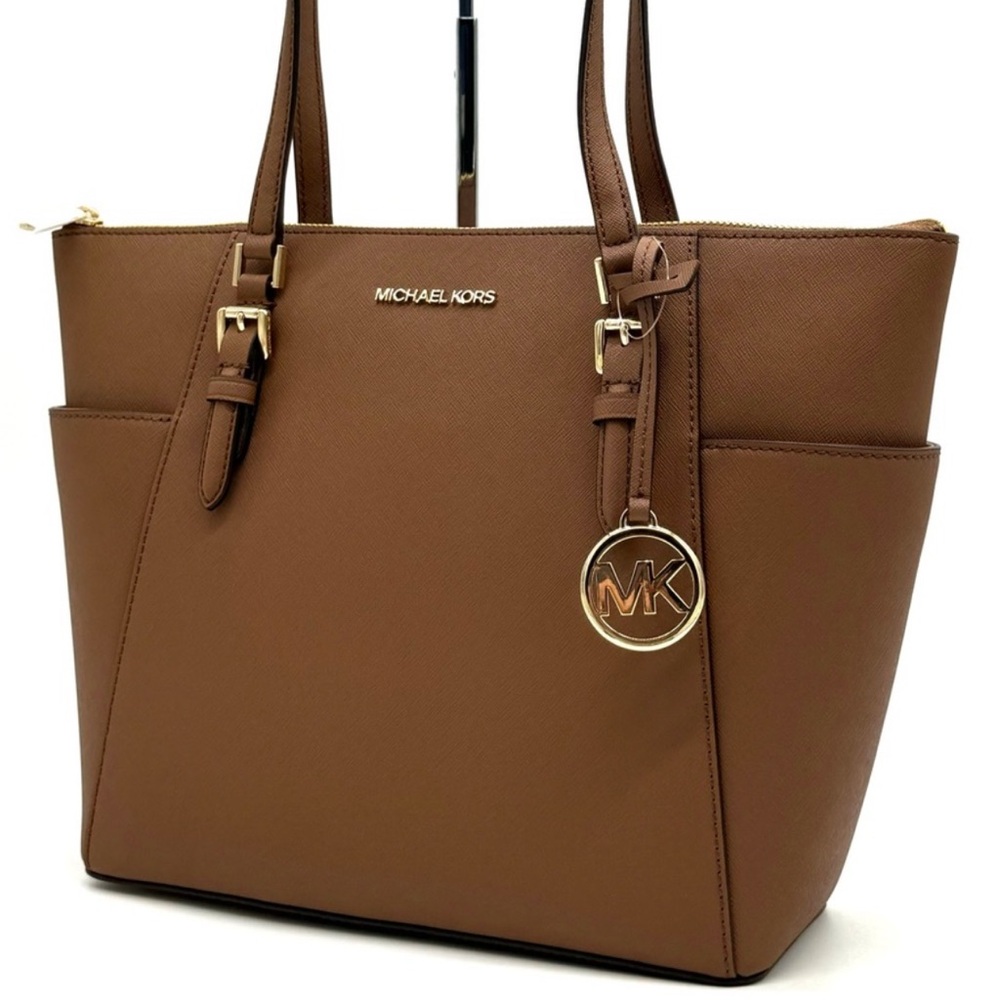 Michael Kors Large Charlotte TZ Tote Bag Luggage - Picture 1 of 11